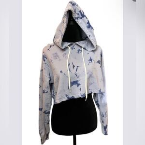 Forever 21  Tie Dye Hoodie Cropped Top Size Large.
